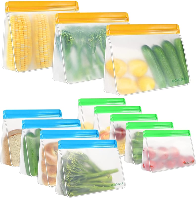 For Leftovers and Fridge Organization: Morojular Reusable Food Storage Bags