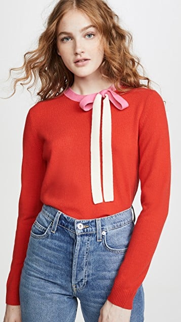 tie neck sweater women's