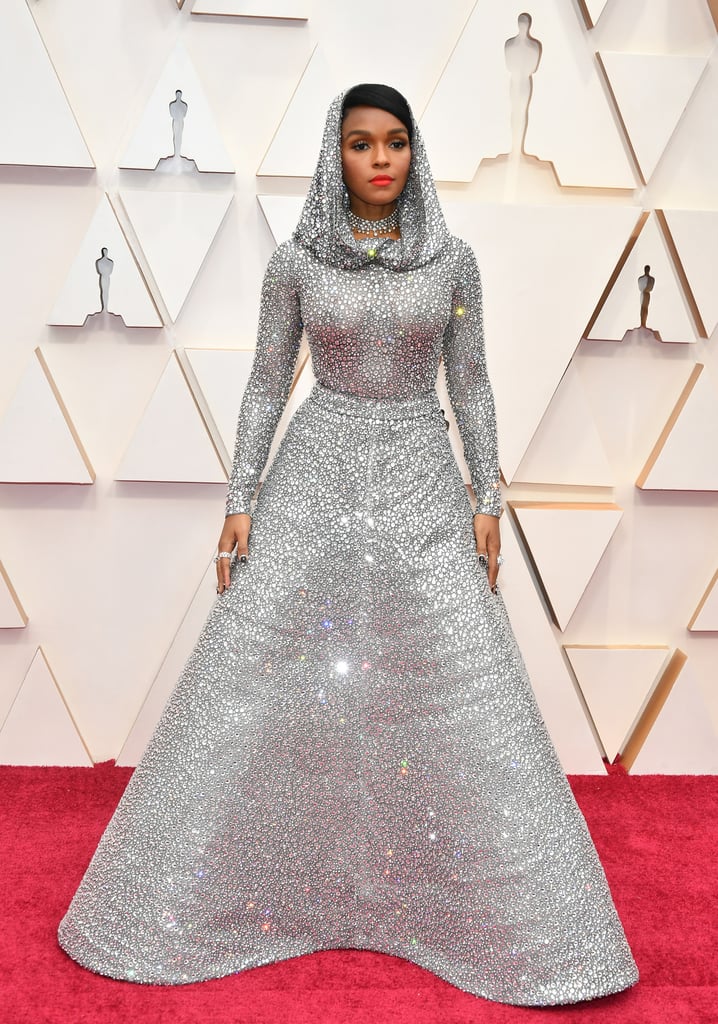 Janelle Monae Silver Cape Ralph Lauren Dress at Oscars 2020