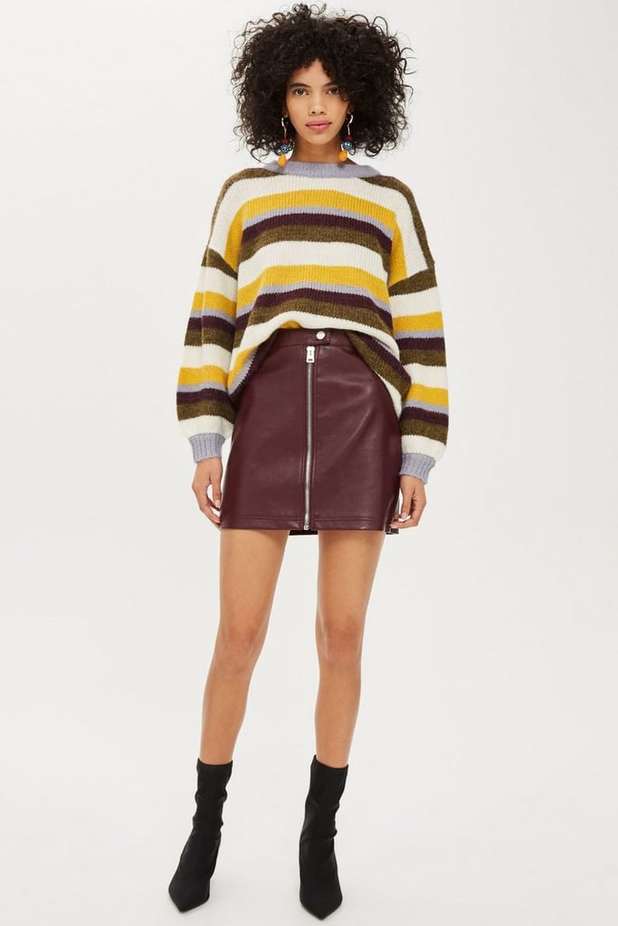 Topshop Leather Look Mini Skirt