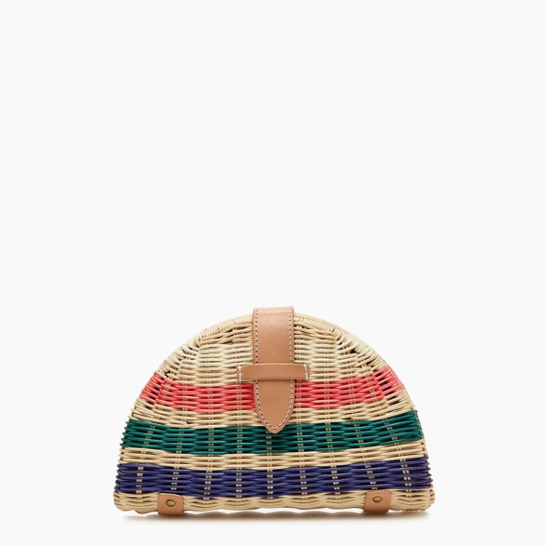 J.Crew Fan Rattan Clutch in Stripe