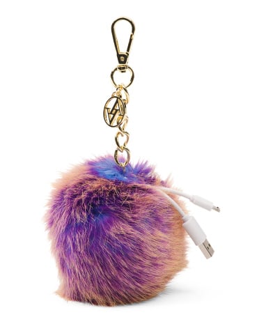 Pom Pom Portable Charger Keychain