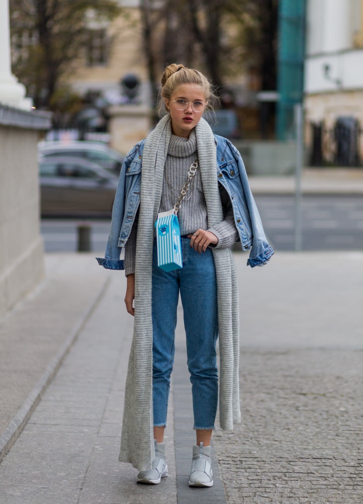 With a Long Scarf | How to Wear High Top Sneakers | POPSUGAR Fashion ...