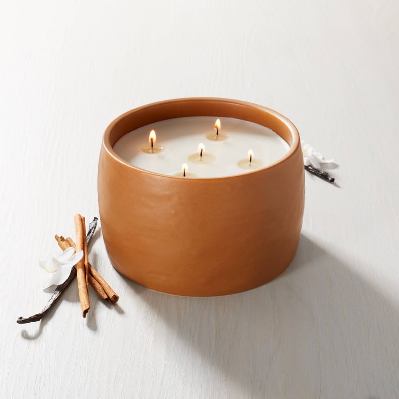 Light My Fire: Hearth & Hand With Magnolia Harvest Spice 5-Wick Speckled Ceramic Fall Candle
