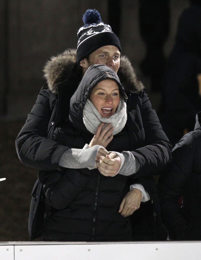 Gisele Bundchen and Tom Brady at Son Benjamin's Hockey Game