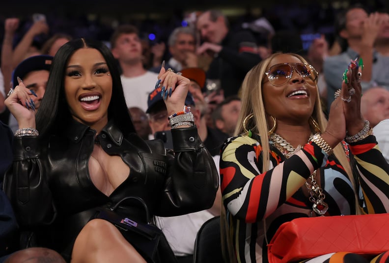 Cardi B and Mary J. Blige at the Eastern Conference Playoffs, May 2025