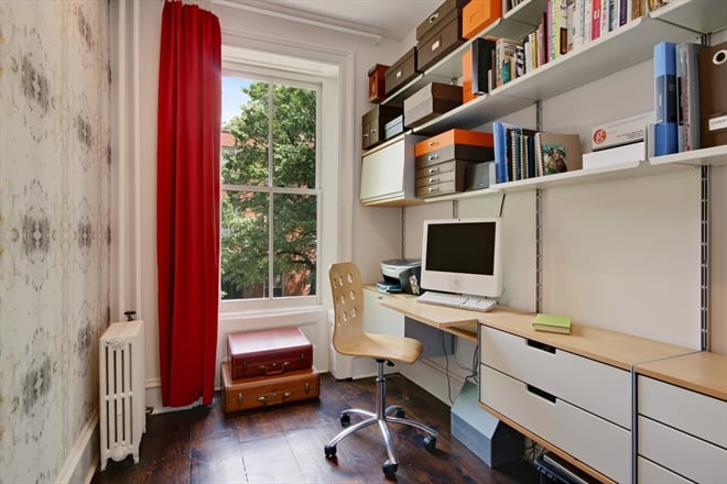 The home has separate workspaces.