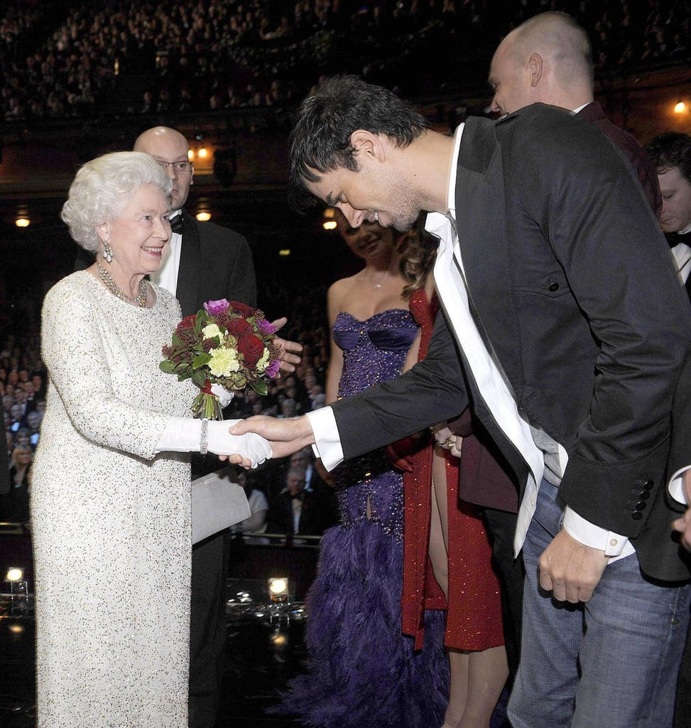 Enrique Iglesias met Queen Elizabeth at the Royal Variety Performance in Liverpool in December 2007.