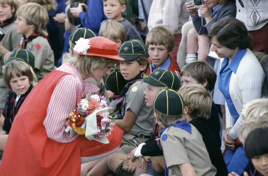 Diana met with Cub Scouts in Hobart, Australia, in March 1983.