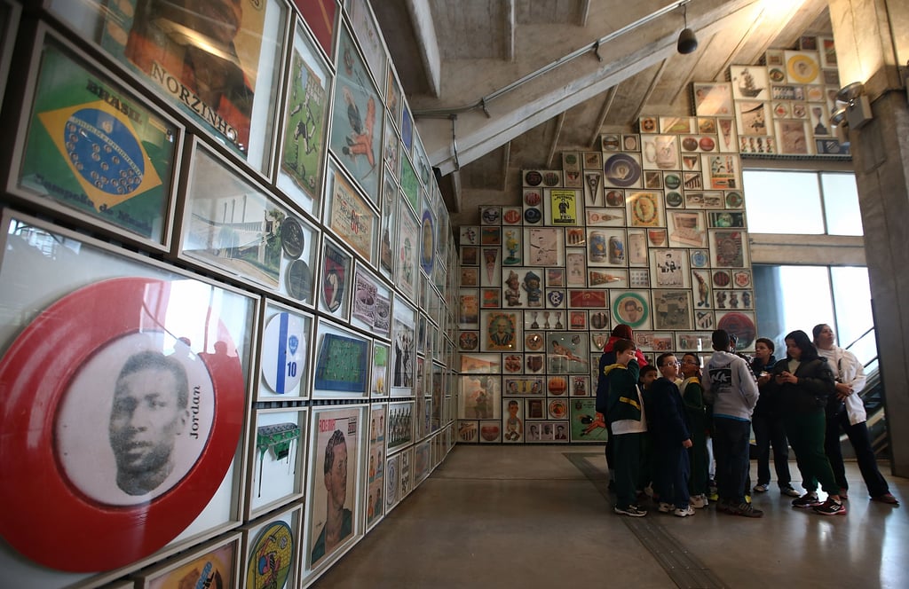 In São Paulo, visitors made their way through the Museum of Football inside Pacaembu Stadium.