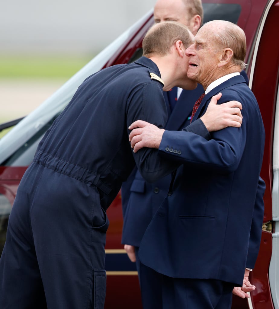 William gave his grandfather a kiss goodbye before he left the East Anglian Air Ambulance base in July 2016.