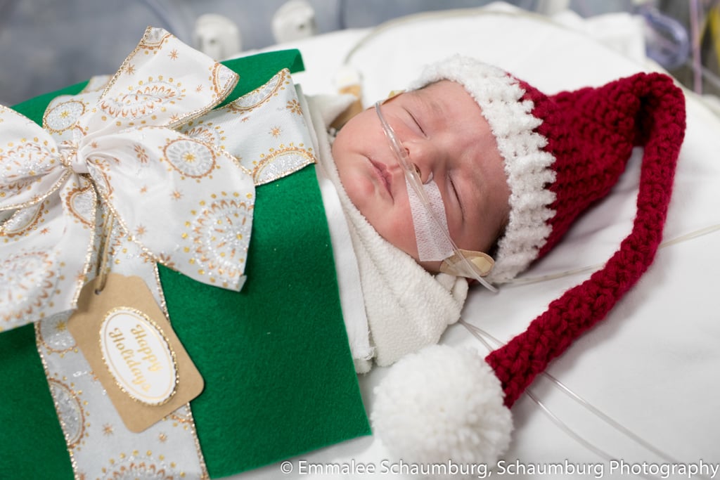 Photos of Preemies Dressed as Presents Meeting Santa Claus