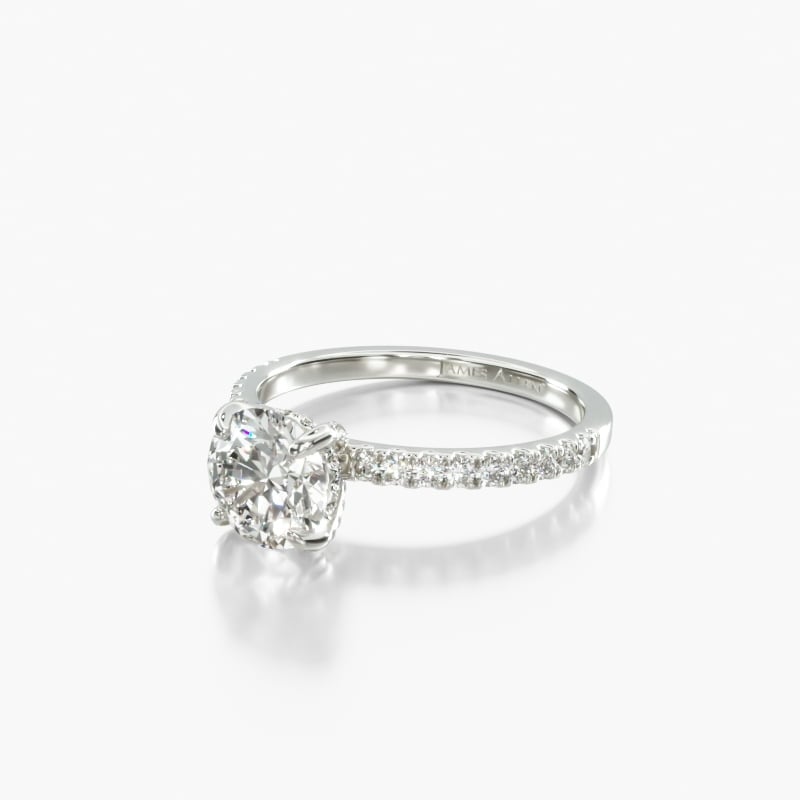 Oval Engagement Ring on Pavé Band