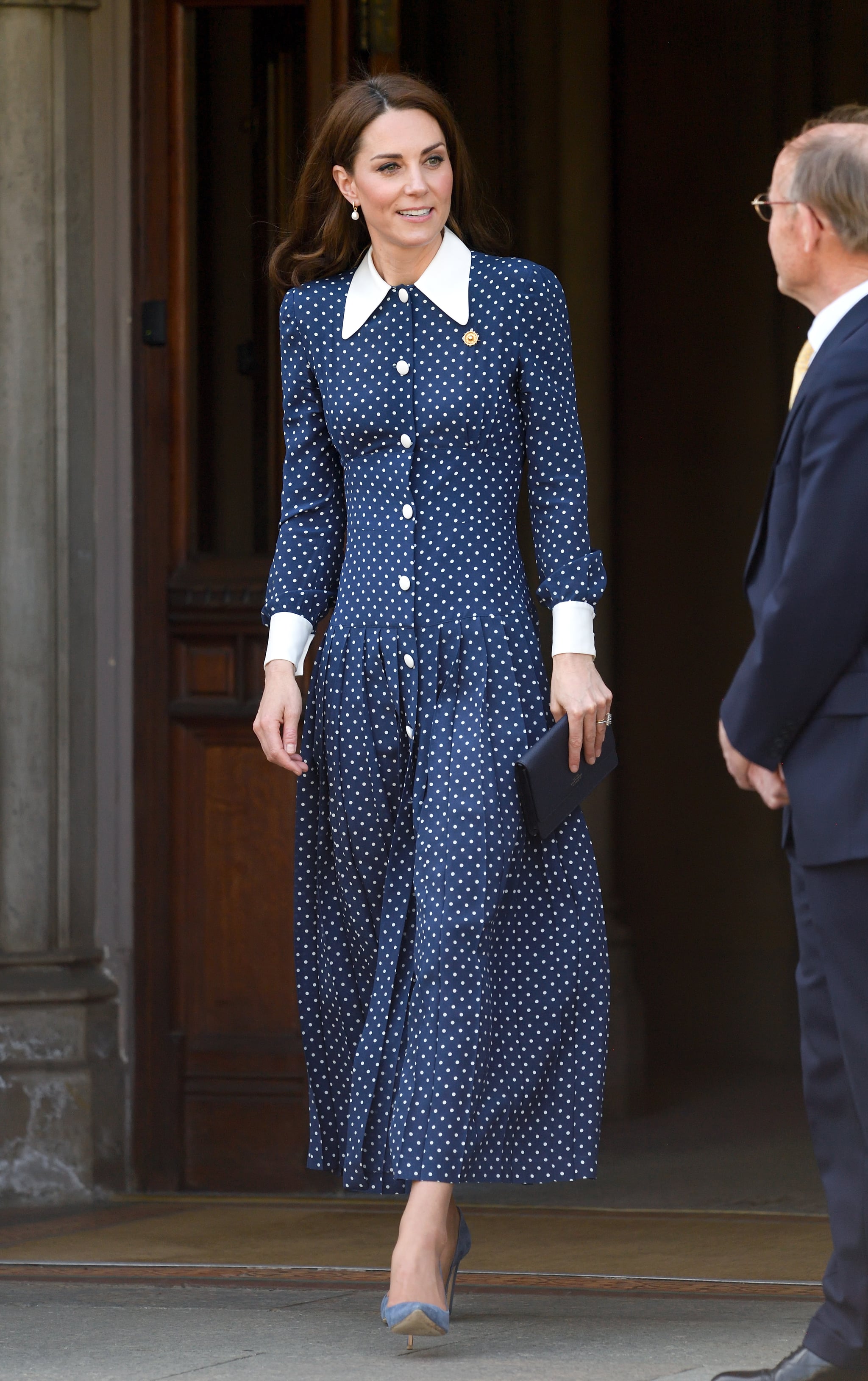 Kate Middleton Wears Polka-Dot Dress to Bletchley Park 2019