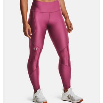 Under Armour Training Heatgear Shine leggings in pink