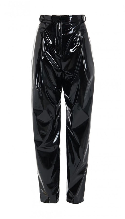 Tibi Patent Sculpted Pleat Pants