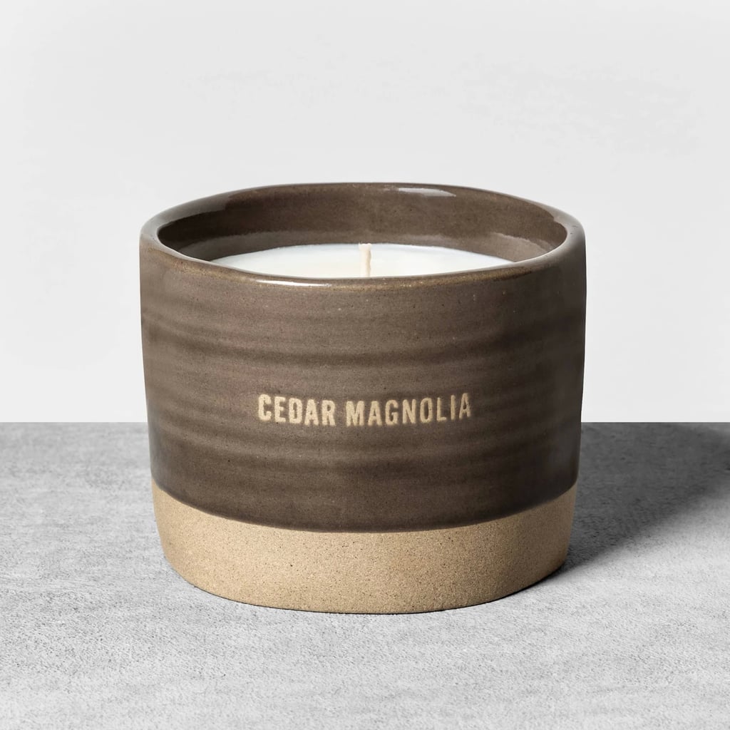 Reactive Glaze Ceramic Container Candle in Cedar Magnolia