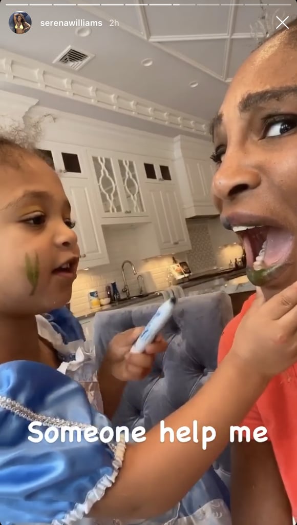 While Alexis Olympia Ohanian, Jr. is undeniably a child of many talents at just 2 years old, we have to admit her makeup skills could use a tiny bit of work. In a series of sweet videos Serena Williams shared on her Instagram Stories Tuesday afternoon, Olympia hilariously applied "makeup" on her mom as the tennis pro forced a big smile through the struggle. 
In the segment dubbed "Serena Beauty starring Olympia Ohanian," the adorable 2-year-old laughed and sang while using various colored markers as lipstick and eyeliner to fill in Serena's lips and create a fun eye look. While Olympia's makeup skills are nothing to scoff at, Serena's patience is what's most impressive. The mom of one is a great sport, even chuckling through the chaos of Olympia shoving markers into her mouth. Olympia's just trying her best, after all! Check out snapshots from Serena's relatable Stories below.

    Related:

            
            
                                    
                            

            Serena Williams&apos;s 3-Year-Old Daughter Is Always Cute, but These Videos of Her Take the Cake