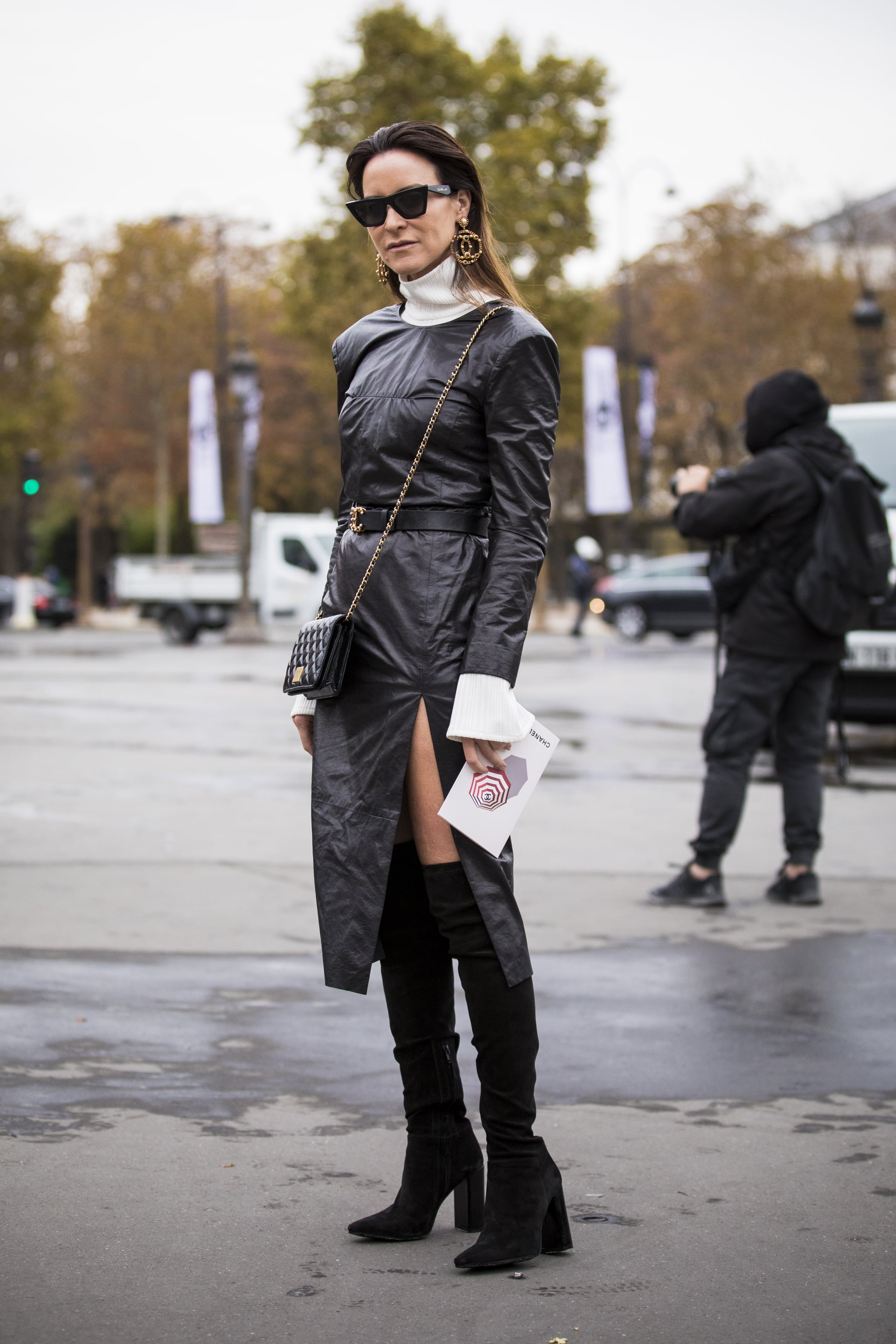 midi dress with long boots