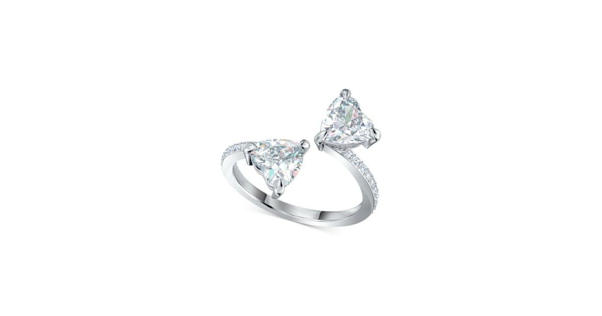 Swarovski Silver-Tone Crystal Heart Ring | Engagement Rings Under $100 ...