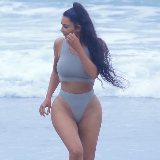 Kim Kardashian Working Out on the Beach in LA July 2018