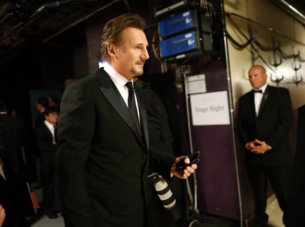 Liam Neeson backstage at the 2013 Oscars.
Liam Neeson backstage at the 2013 Oscars.