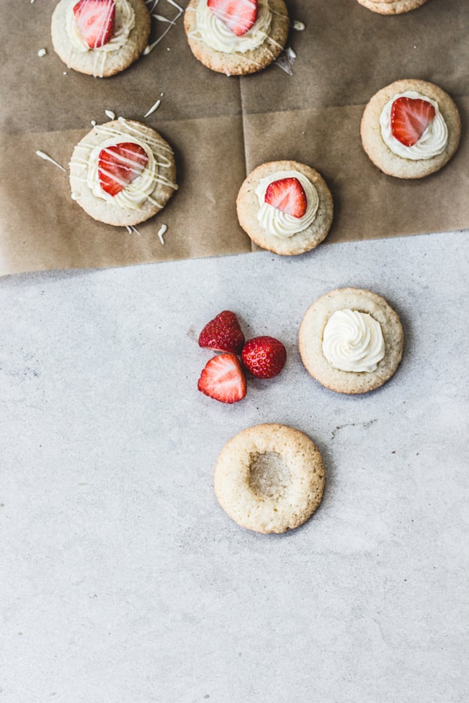 Strawberries and Cream Amaretti Thumbprints