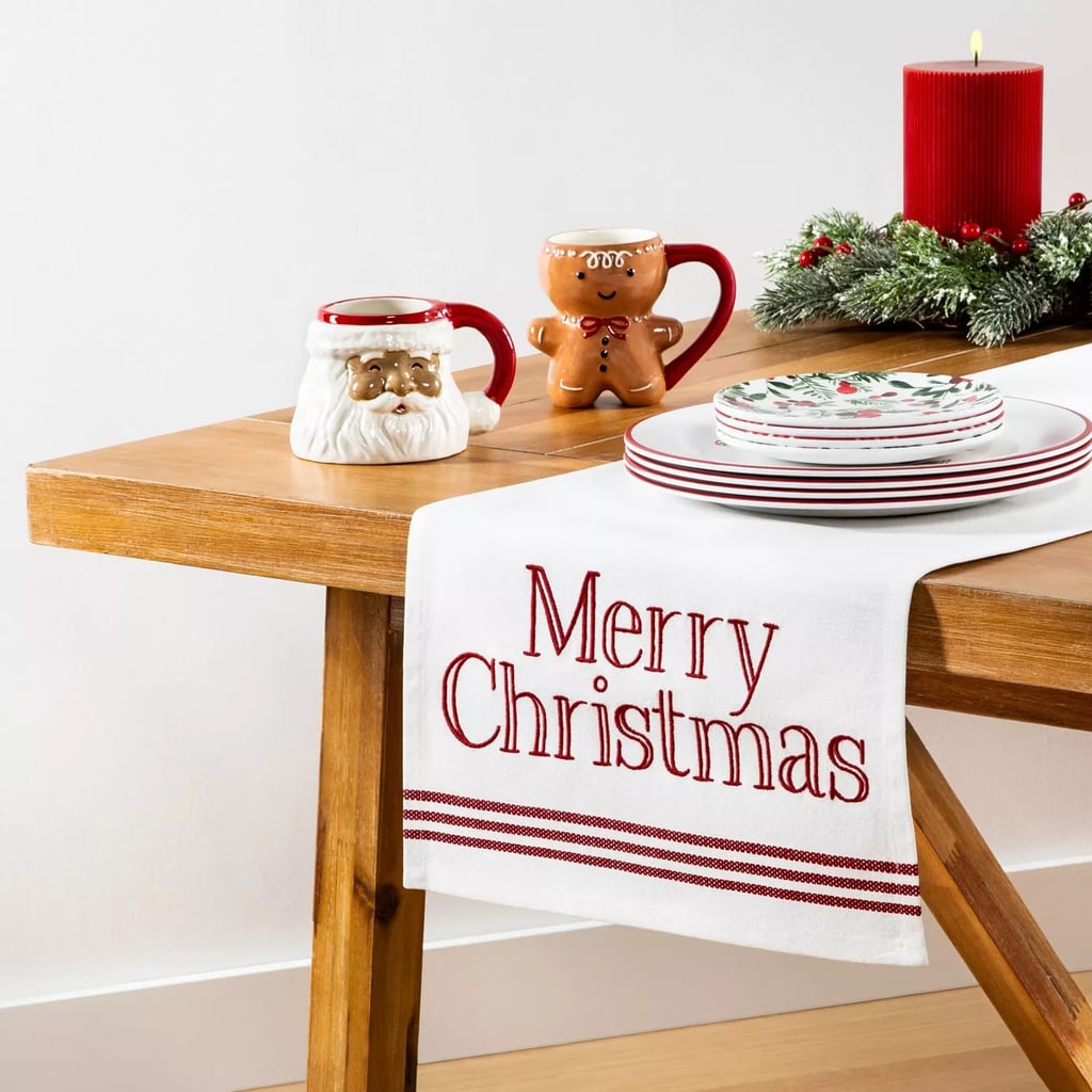 Cotton Merry Christmas Table Runner