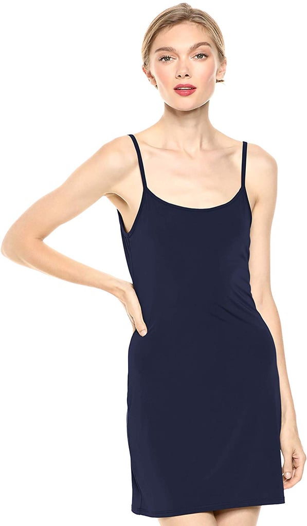 August Sky Women's Sleek and Cool Fitted Spaghetti-Strap Basic Mini Slip Dress