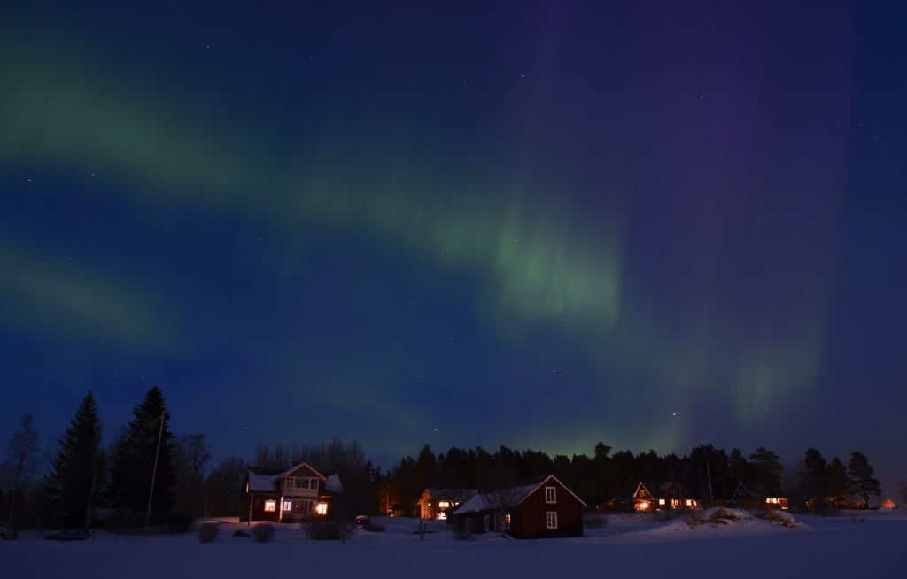 The northern lights lit up the sky in Sweden in early 2013.