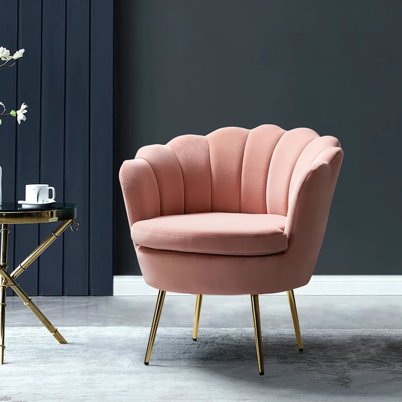 Pretty in Pink: Hendrix Velvet Barrel Chair