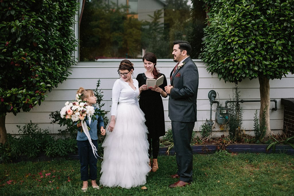 Little Girl Is Ring Bearer in Mom's Wedding