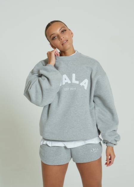 Tala Volley Sweatshirt in Grey Marl