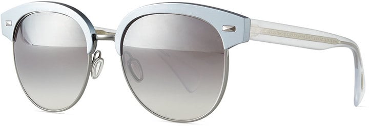 Oliver Peoples Shaelie Mirrored Semi-Rimless Sunglasses, Frost ($435)