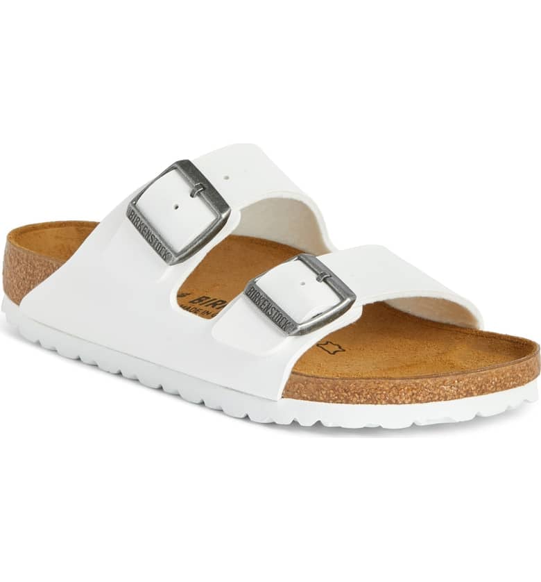 Birkenstock 'Arizona' White Birko-Flor Sandal