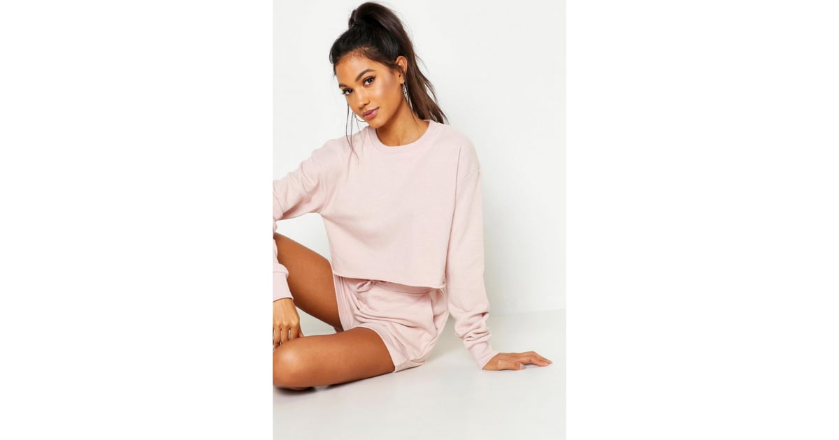 Mix & Match Soft Cropped Loop Back Sweat Set Best Cheap Loungewear