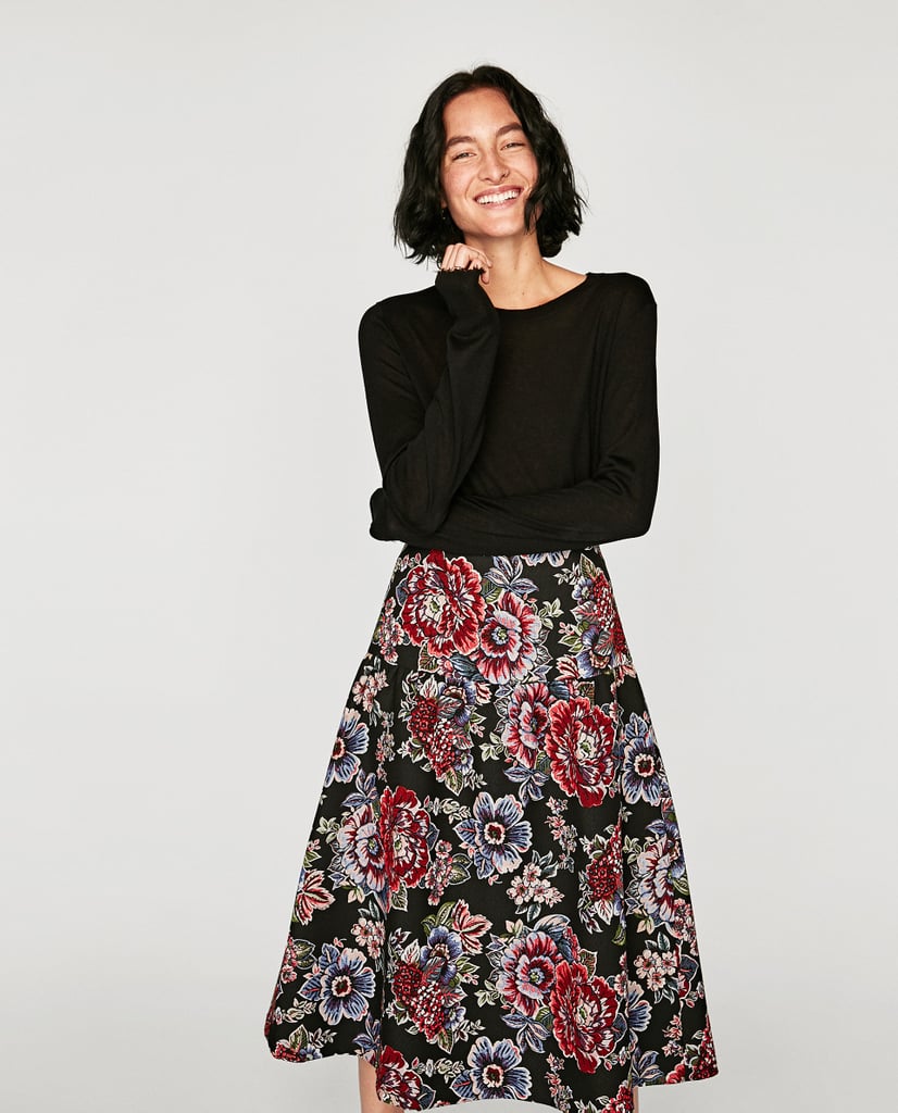 Zara Jacquard Mid-Length Skirt | How to Dress Like Rachel Green From ...