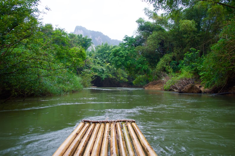 Take a bamboo raft down the river
