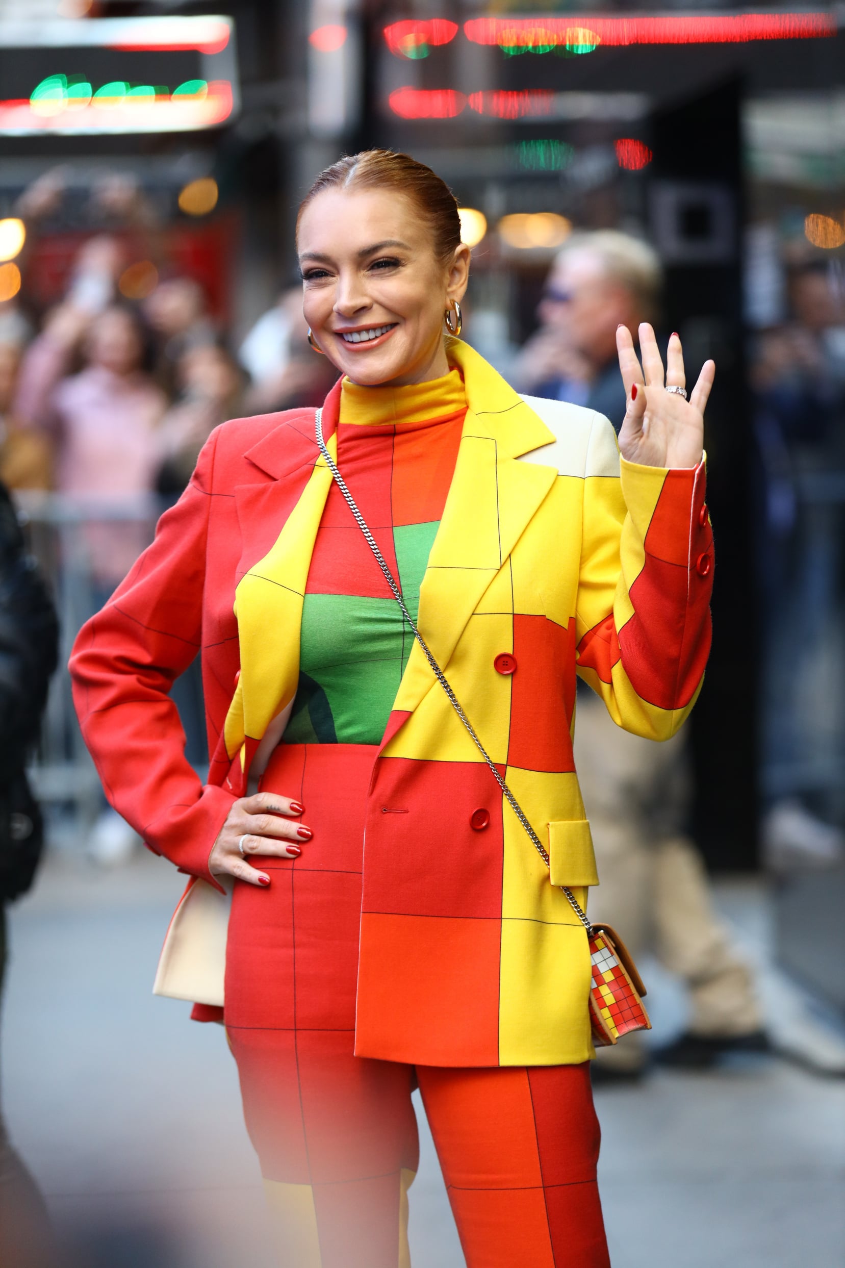 Lindsay Lohan arriving at Good Morning America