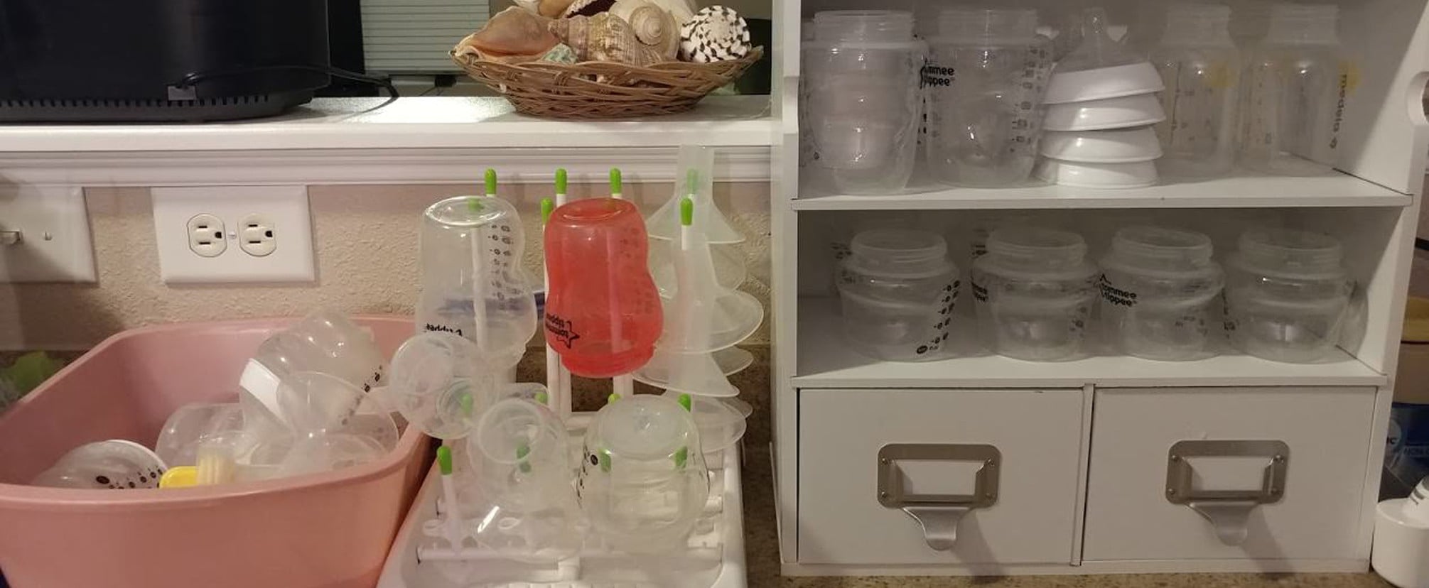 Organized Baby Bottle Station for an organized kitchen