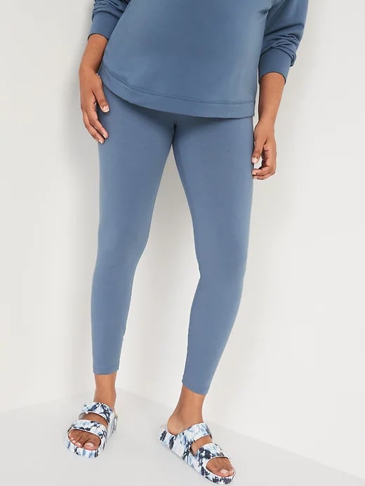 Maternity Rollover-Waist Jersey Leggings