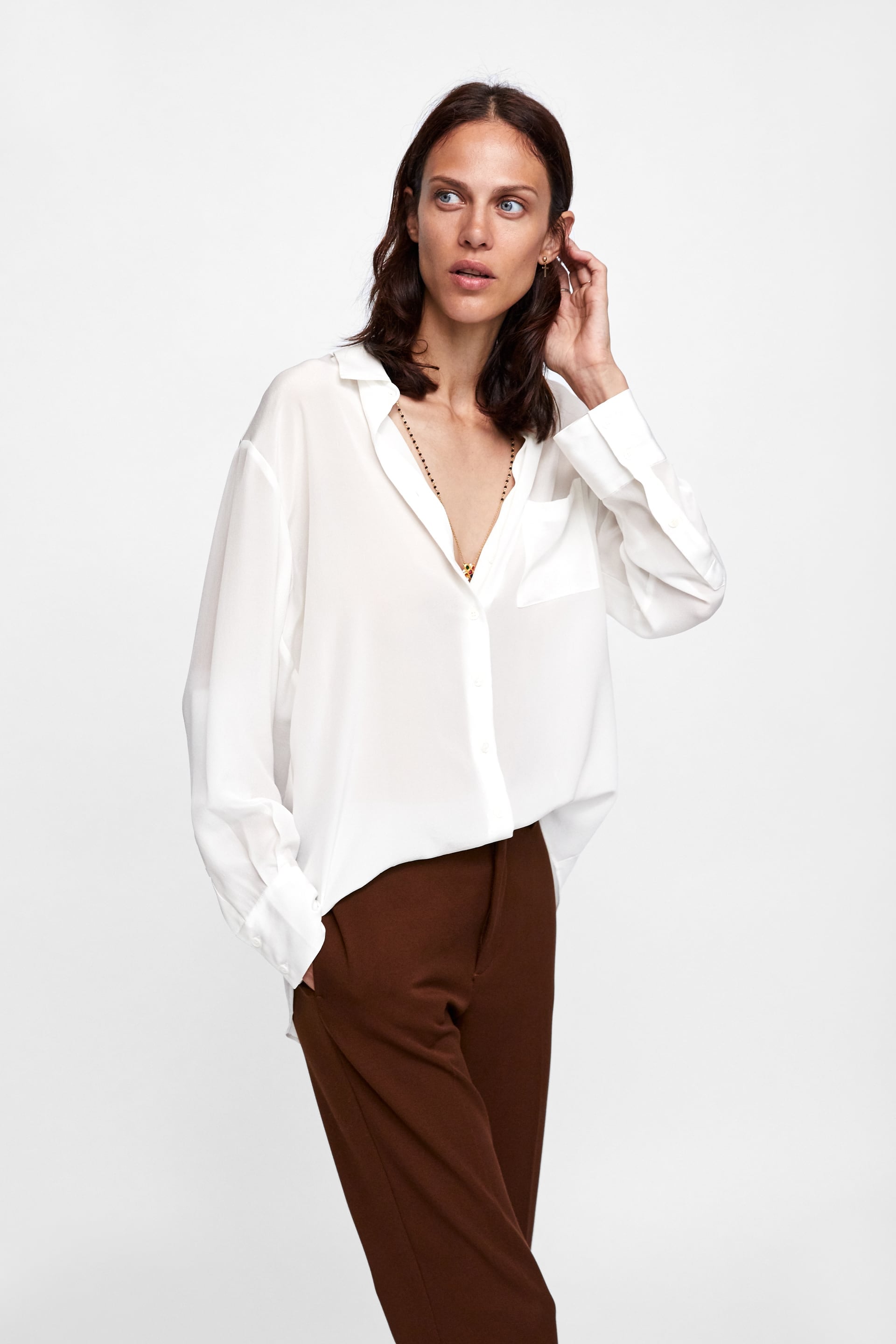 zara silk shirts