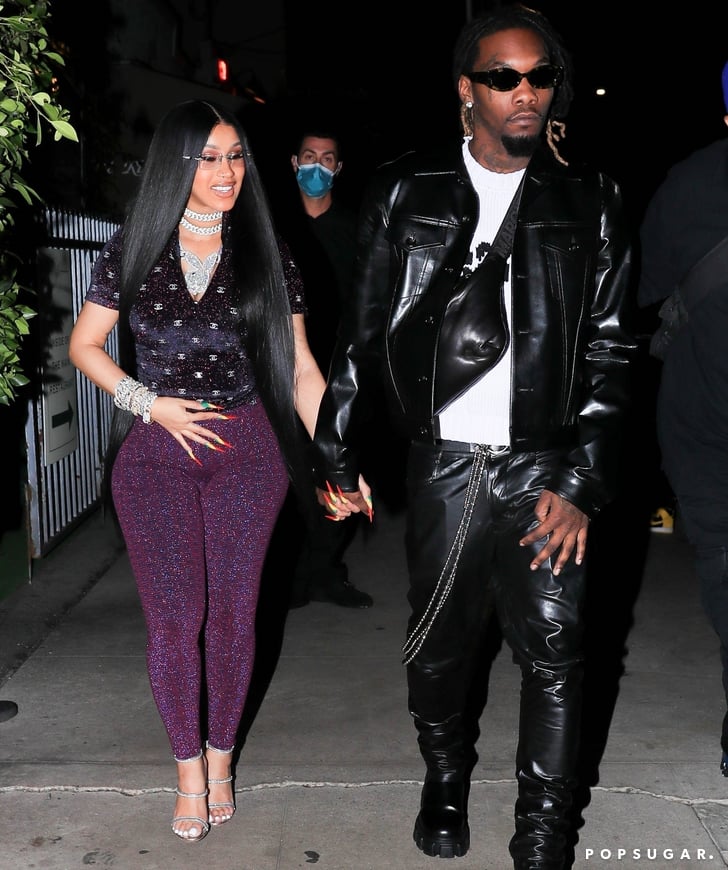 Cardi B Wears a Chanel Glitter Top and Leggings on Birthday