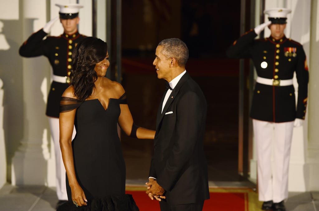 Michelle Obama's Black Dress at State Dinner | POPSUGAR Fashion Photo 5