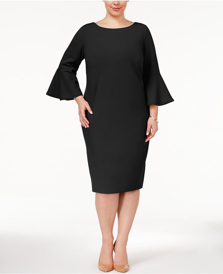 Calvin Klein Plus Size Bell-Sleeve Sheath Dress | 13 Holiday Party Outfits  Inspired by the Most Stylish TV Characters of All Time | POPSUGAR Fashion  Photo 44