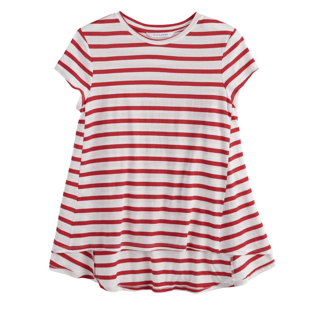 Babydoll Swing Tee in Bright White and Red