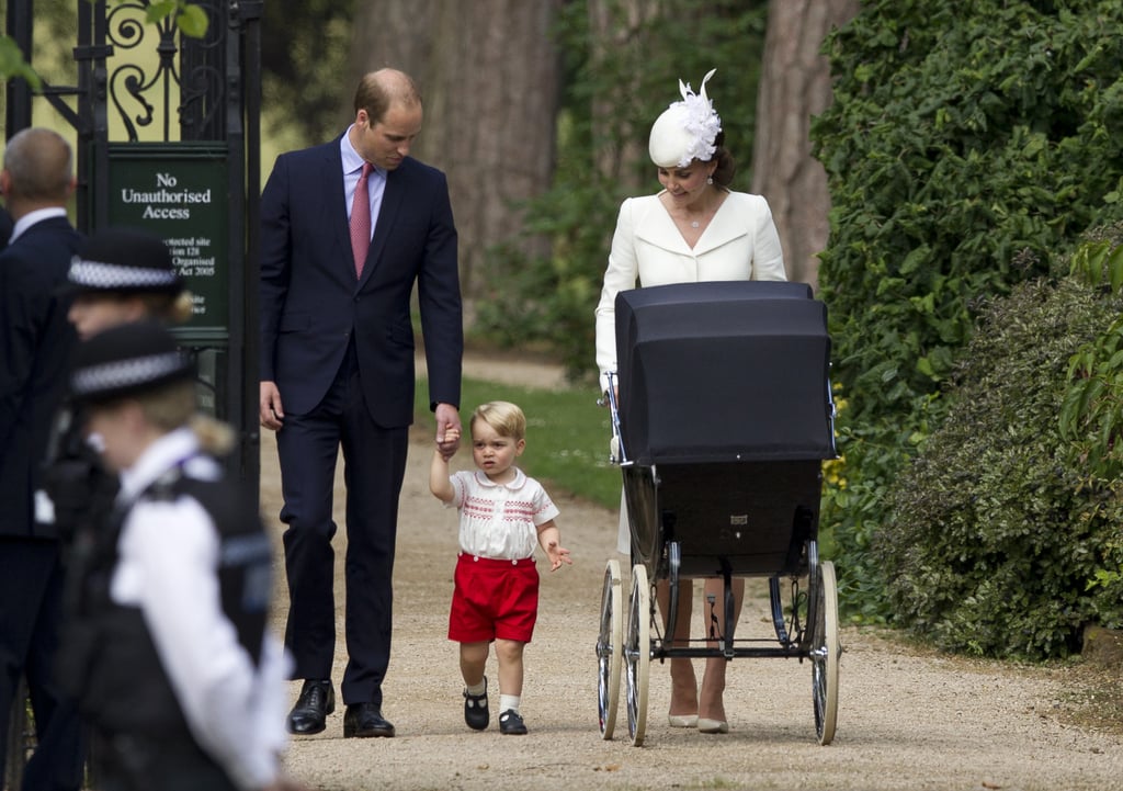 On the way to Charlotte's christening, Kate took a loving look at a tiny George.