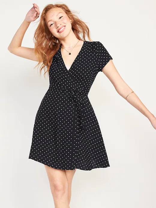 Old Navy Waist-Defined Tie-Belt Wrap Dress