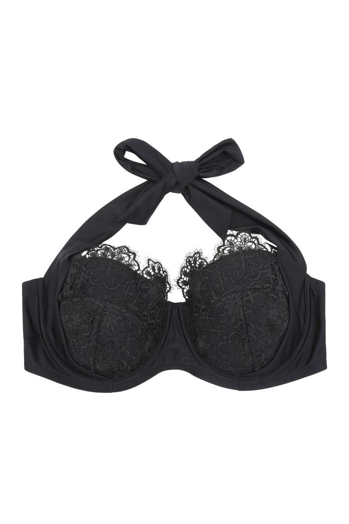 Hunter McGrady Plus Size/Curve Black Balcony Lace Bikini Top