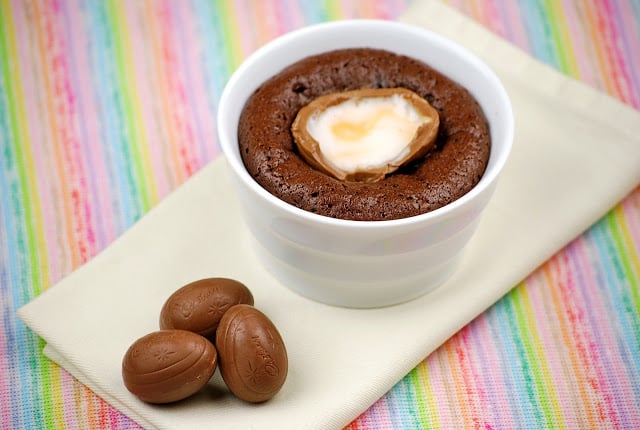 Cadbury Egg Chocolate Lava Cake